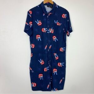 Mad engine, romper, jumpsuit men’s size medium, patriotism patriotic bachelor